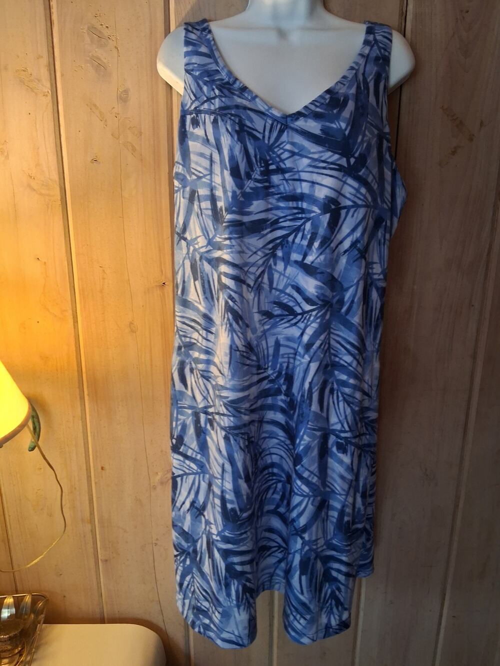 Xero X Posur Womens Activewear Summer Dress 
Size XXL Tropical Blue Palm Leaves